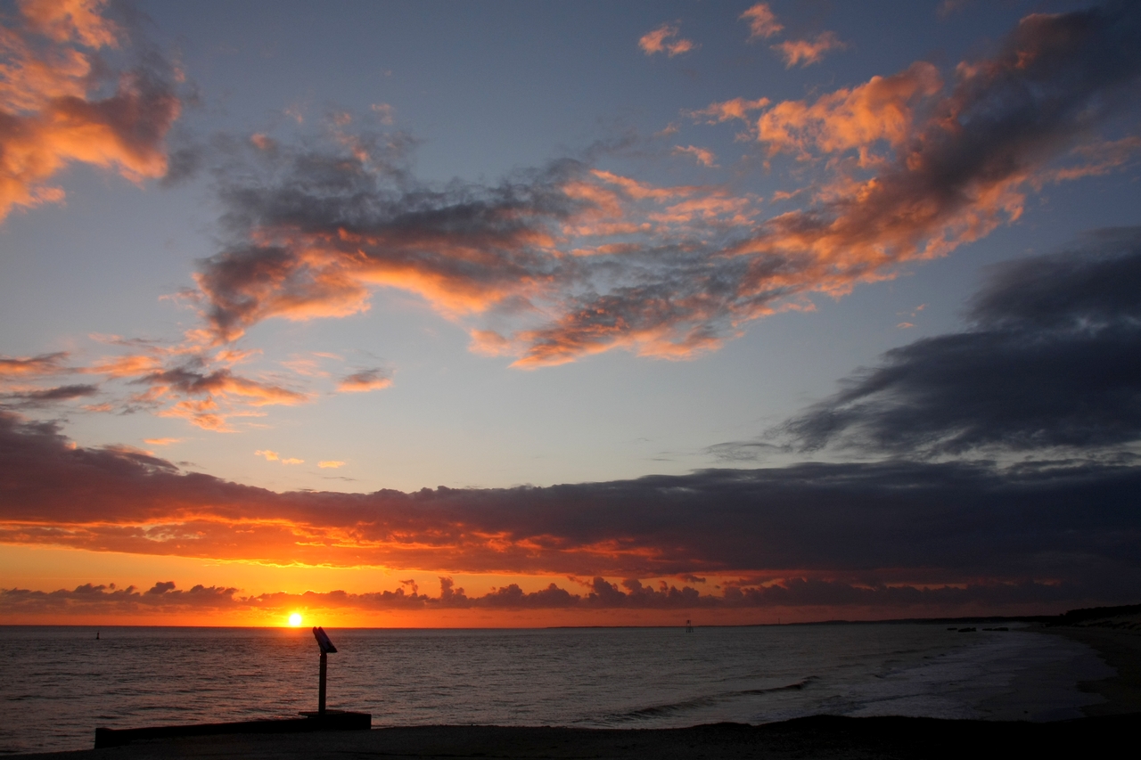 Coucher soleil Grande côte Saint Palais sur mer hier soir 