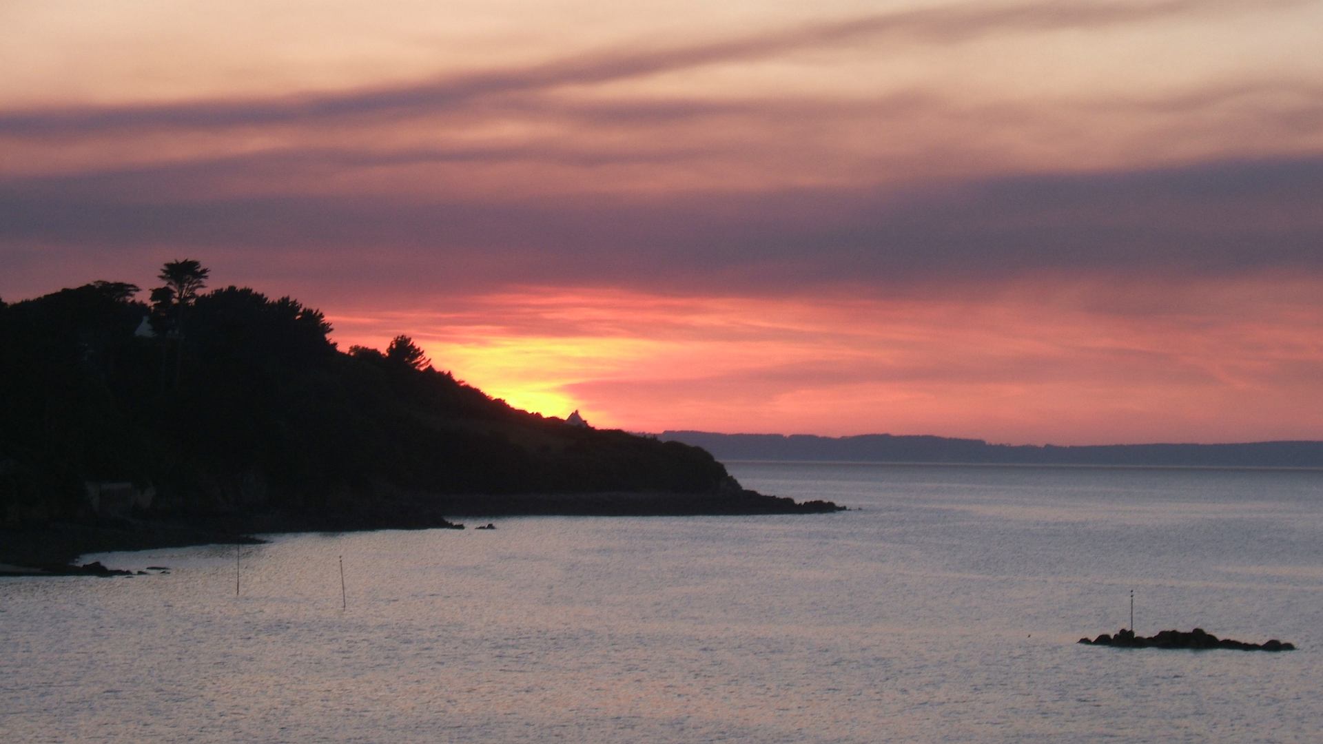 Plage Sable Blanc-coucher de soleil