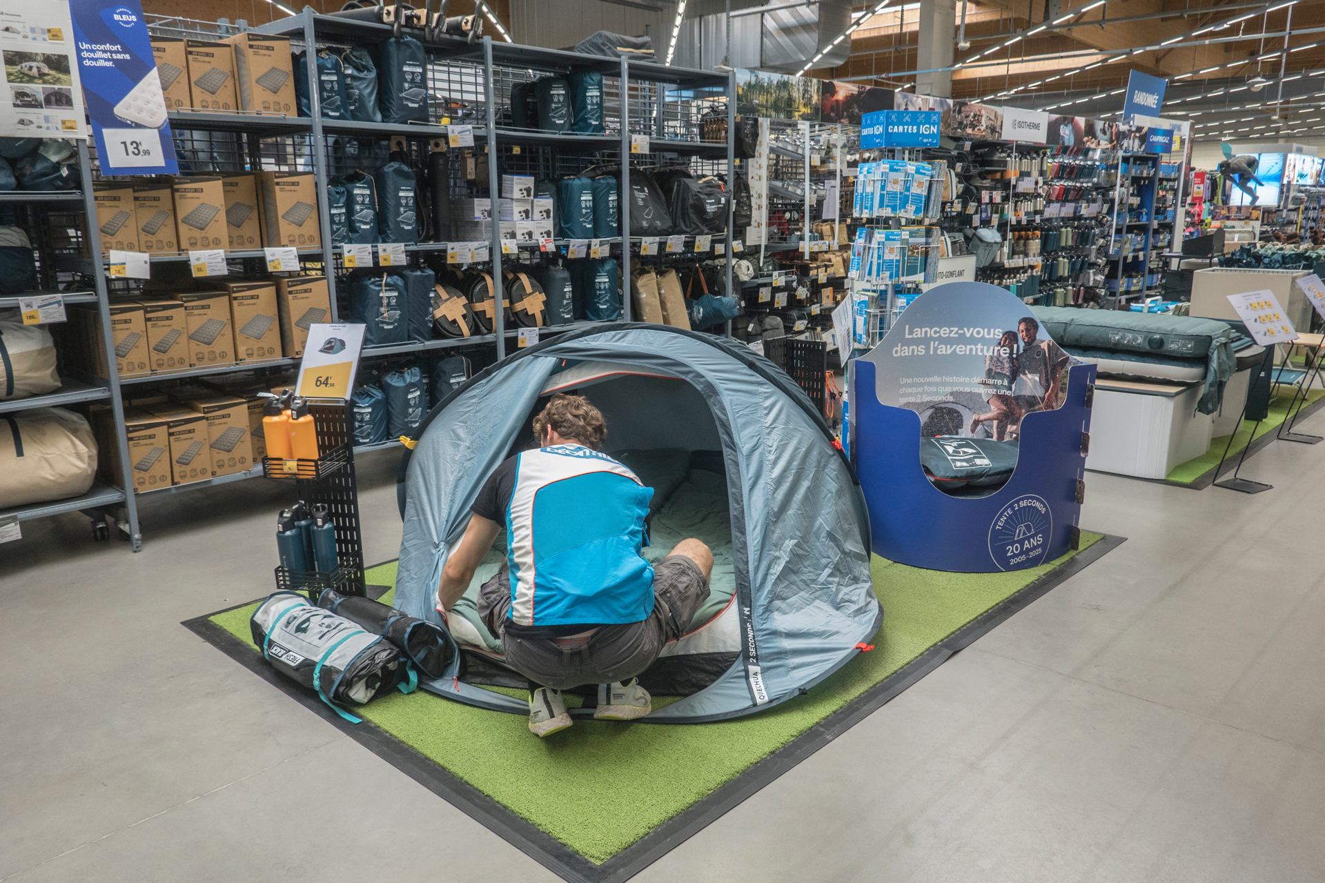 Camping au magasin