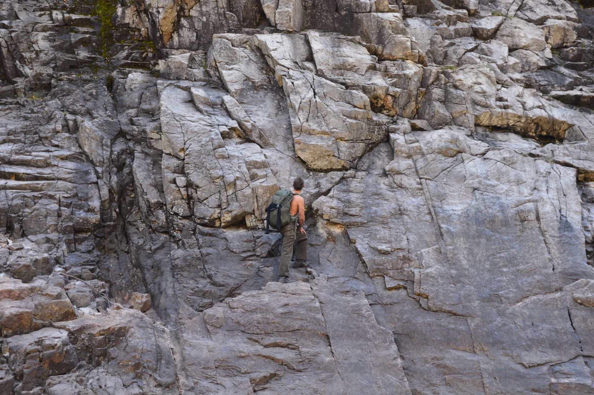 Human and rock