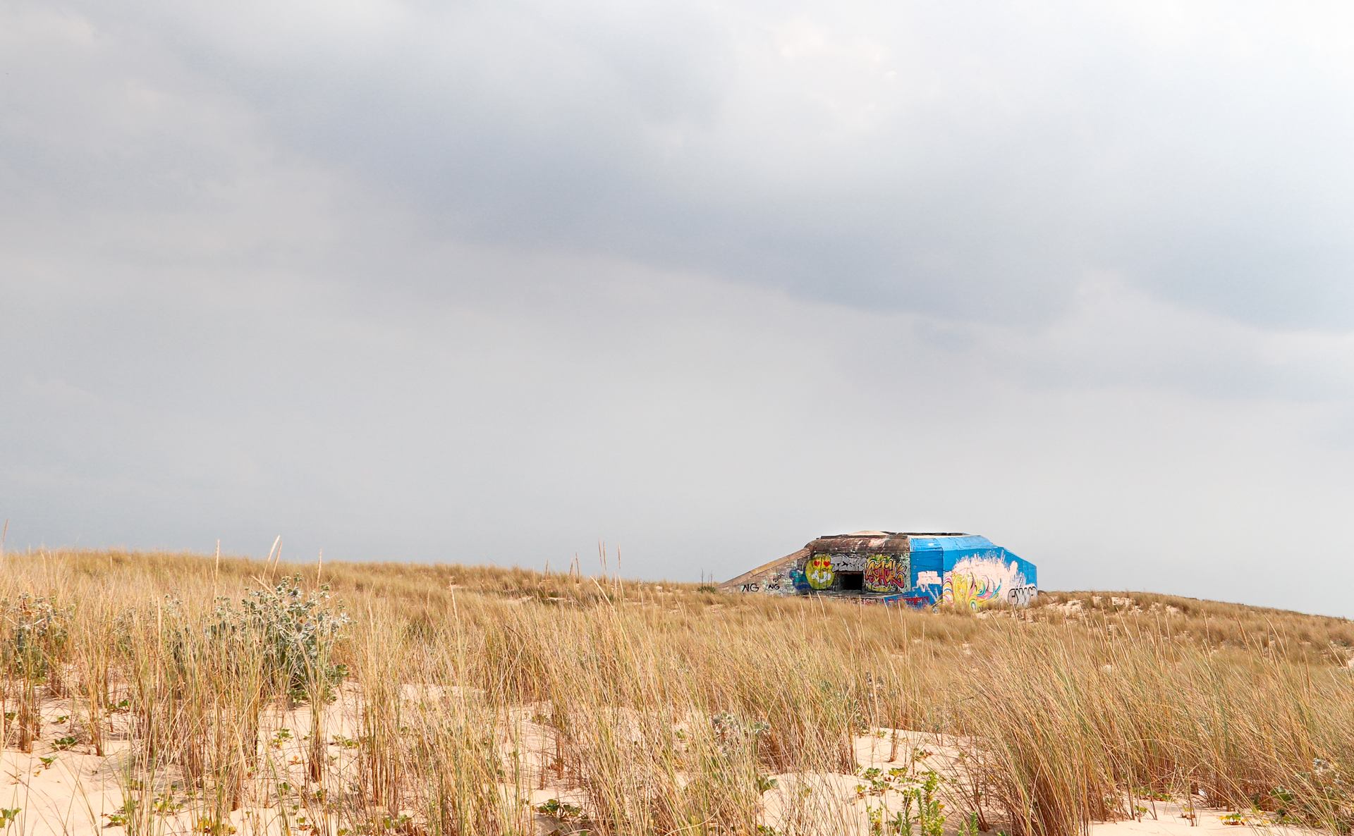 C'est une maison bleue, adossée à la colline