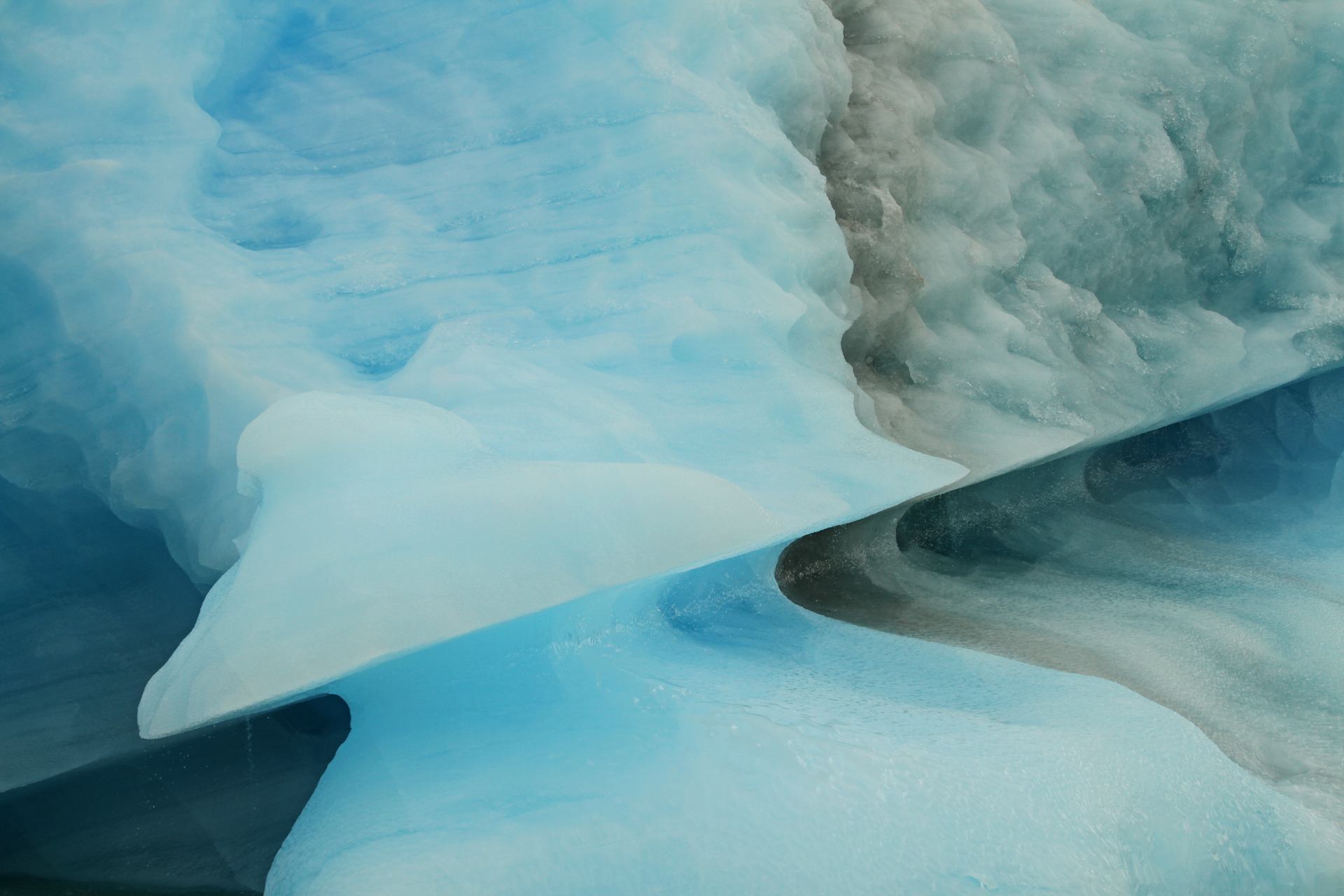 Iceberg carved by wind and water
