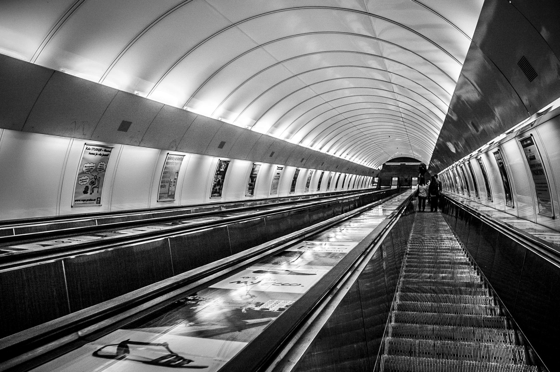 Escalator du métro de Prague